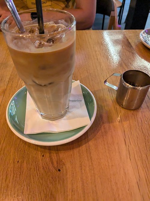 Iced latte at Vegan Garden Budapest in Budapest