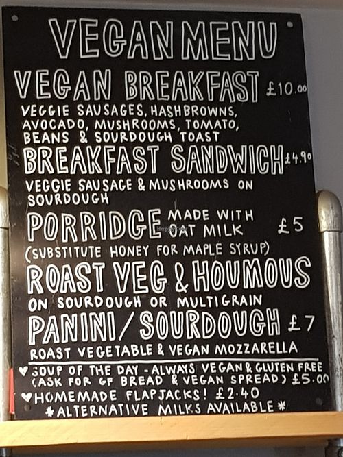 Vegan menu at The Staiths Cafe in Gateshead