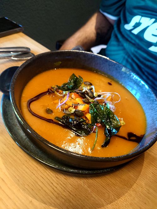 Pumpkin soup, simply perfect at Ox&Ehrlich in Lermoos