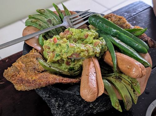 Molcajete is huge! at 100% Vegana Taqueria in Puerto Vallarta