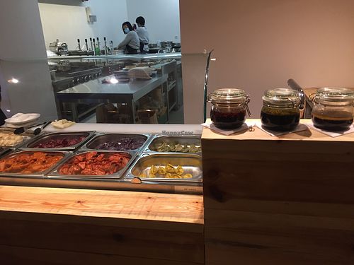 Kitchen, dumplings, and sauces at Wanna Eat in Berlin