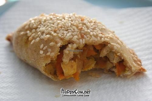 Smoked tofu empanada at Bake the Difference in Lisbon