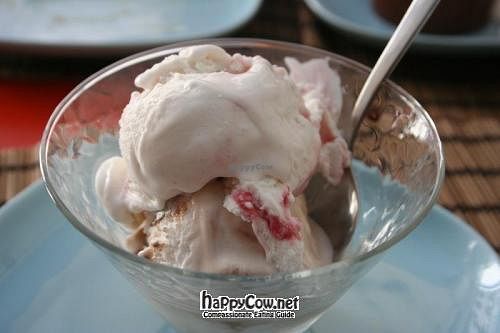 Mixed berry rice ice cream at Bake the Difference in Lisbon