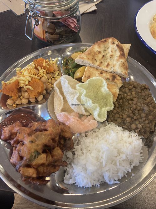 Vegan thali special   at Levenshulme Inspire Café in Manchester