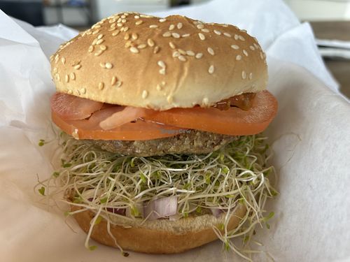 Nut burger - super yummy!   at Vibe Health Bar in Folsom