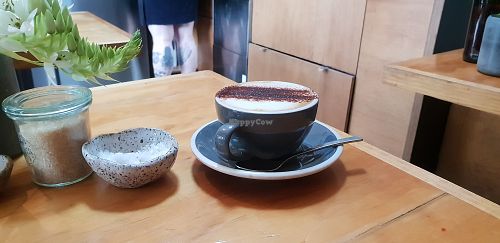 Almond milk cappacino at New Day Rising in Brunswick East
