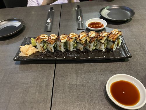 Unagi sushi  at Herbivore Japanese Vegetarian Restaurant in Central Singapore