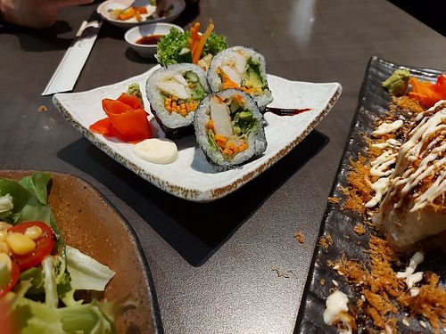 Tempura maki sushi at Herbivore Japanese Vegetarian Restaurant in Central Singapore