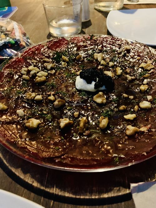 Beetroot carpaccio  at Bellaverde in Mallorca