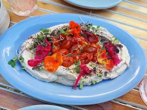 Hummus 9.50eur - delicious!!! at Bellaverde in Mallorca