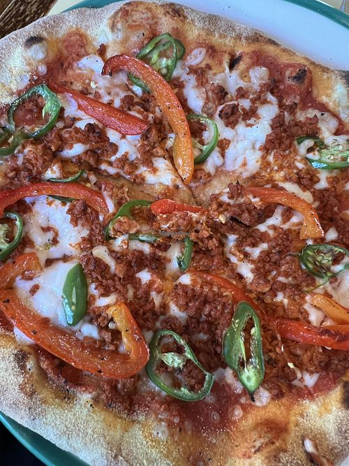 Vegan pepperoni pizza   at Frankie & Benny's in Liverpool