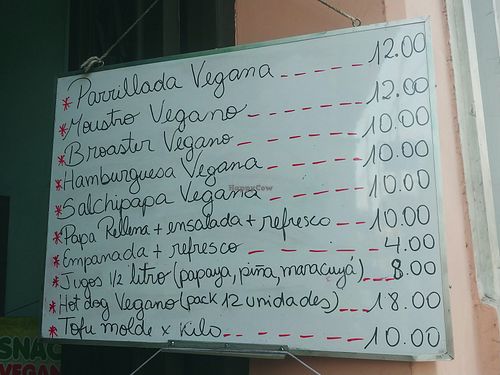 Menu at Devi Vegan Bistro in Lima