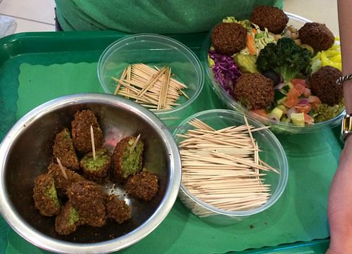 Falafel Samples at Maoz in Boca Raton