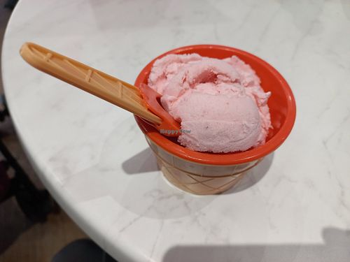 Strawberry sorbet at Fancies in Orpington