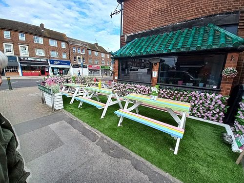 Outside seating at Fancies in Orpington