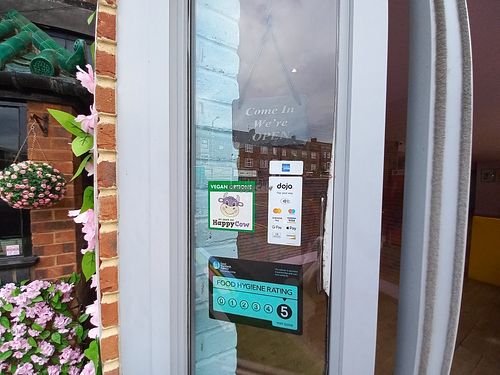 HappyCow sticker straight up! at Fancies in Orpington