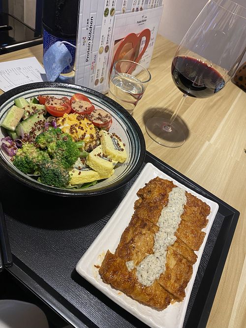 Yes, they serve wine, too! at Protein Kitchen  in Taipei