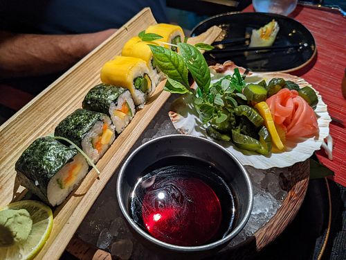 Vegan sushi at Kai at Ayada Maldives in Maguhdhuvaa Island
