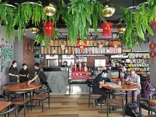 Restaurant interior at Leaf Corner 慈素 - Jurong in West Singapore