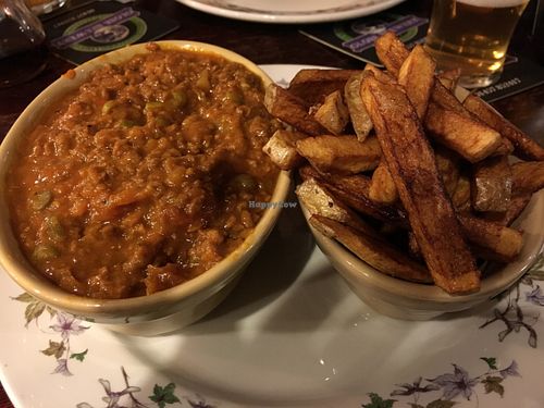 Keema and chips at The Globe in Glossop