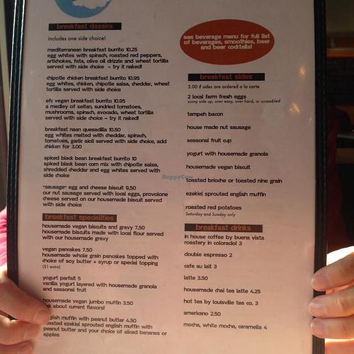 menu2 at Earth Friends Cafe - Market St in Louisville