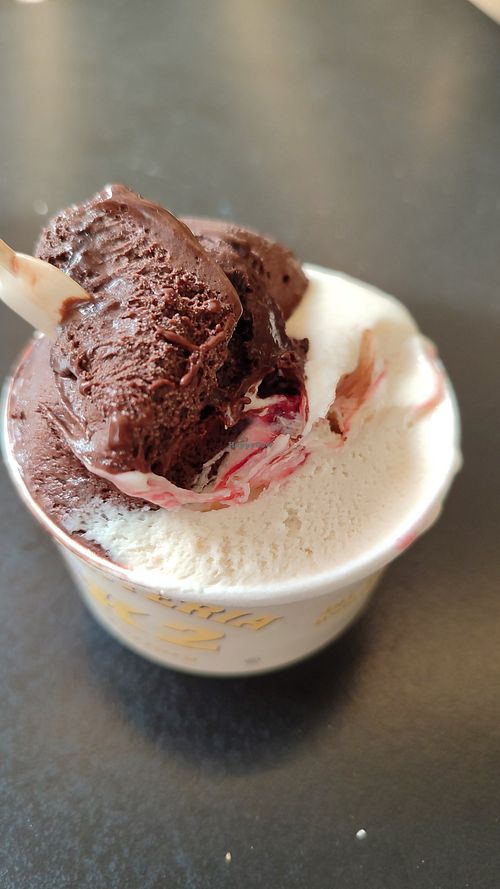 Dark chocolate and almond with raspberry jam at K2 in Ferrara