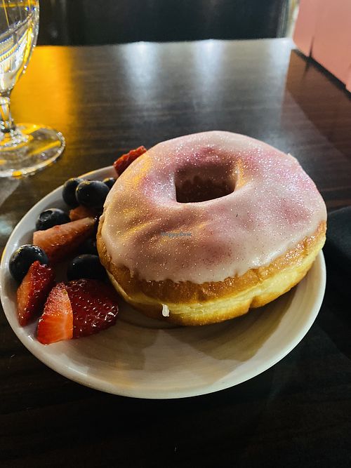 Beautiful and Delicious Rose Donut w/Fruit for B-Fast 🥰🌹  at Dough Joy - East Pike Street in Seattle