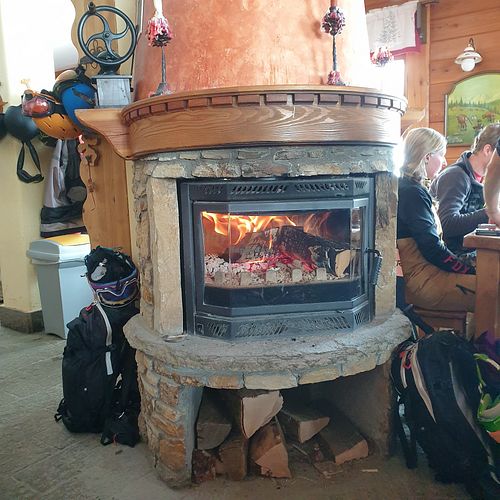 Warm fire at Châlet Monsoleil in Cesana Torinese