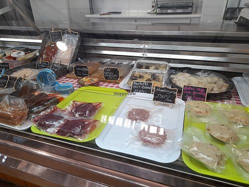 A good selection of homemade burgers, seitan and cheeses to eat in or take away at Verdgana - Maybe closed in Canet De Mar
