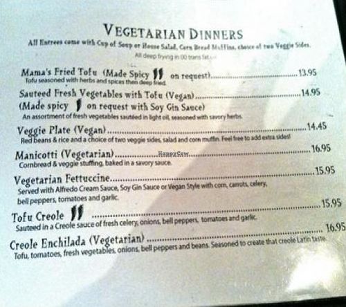 menu at Bless My Soul Cafe in Eureka