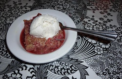 Vegan cobbler, made specially for the Humboldt Vegetarian Society.  at Bless My Soul Cafe in Eureka