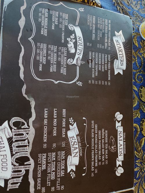 Menu at Chu Chu Thai Food & Pizza in Koh Tao