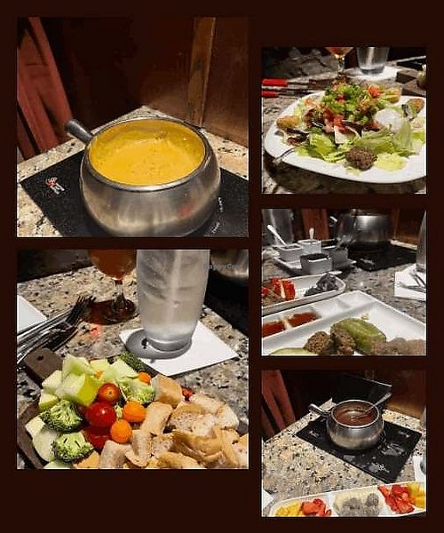 vegan meatball and a veggie pot stickers at The Melting Pot in Kansas City