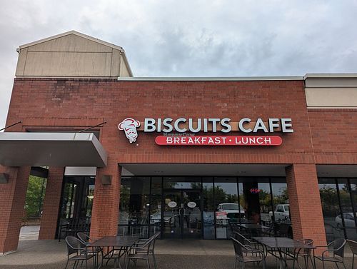 exterior at Biscuits Cafe in Canby