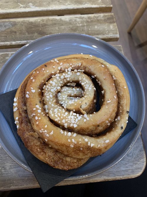 Vegan cinnamon bun  at BROD+WOLF in Hove