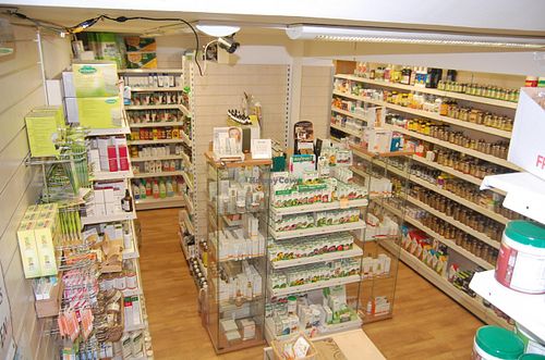 Great selection of toiletries, cosmetics and supplements downstairs at Greenlands Health Foods in South East London
