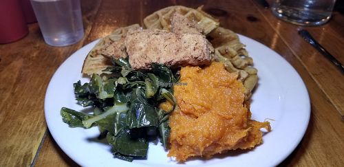Chicken and Waffles at The Hogtown Vegan in Toronto