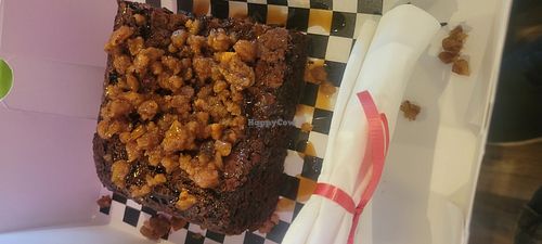 The famous brownie, with house caramel and Pecans at Beg Bakery in Scottsdale