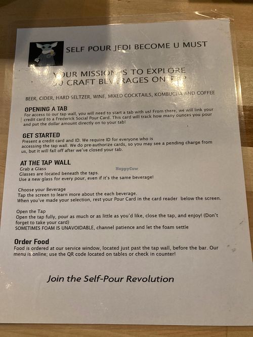 Instructions  at Frederick Social in Frederick