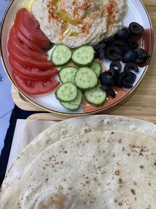 Vegan mutabal with lavash  at Future Diner in Yerevan