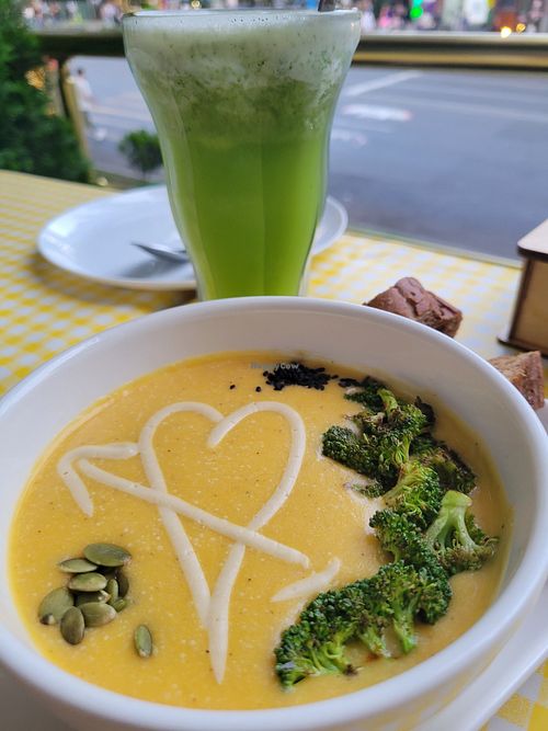 Pumpkin soup at Future Diner in Yerevan