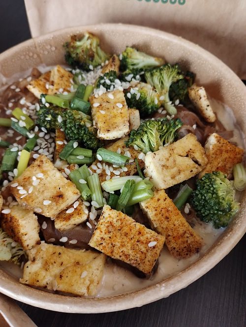 Thai tofu peanutbutter noodles at Future Diner in Yerevan