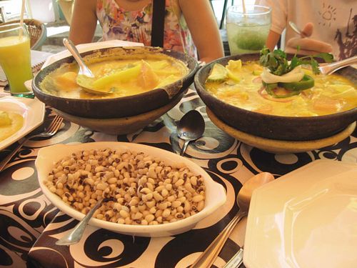 Bobó and Moqueca, both vegan. at Bar Zulu in Salvador