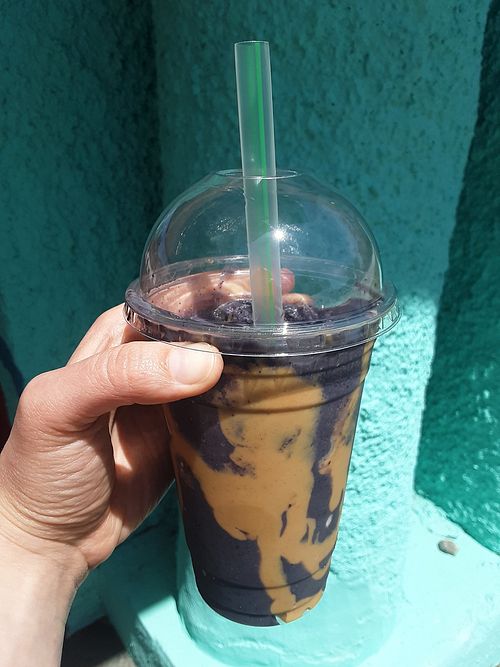 PB and J Smoothie - acai, blueberries, bananas, peanut butter, & almond milk at Ital Vital Living in Omaha