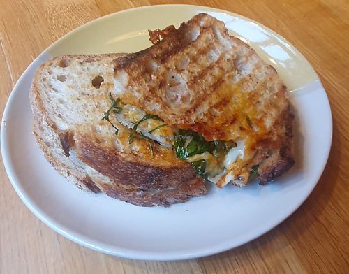 Vegan toastie at OFF THE PRESS in Manchester