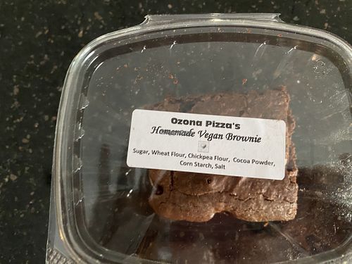Vegan brownie at Ozona Pizza in Palm Harbor