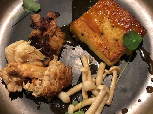 Lions Mane Mushroom with Truffle Polenta, Mushrooms & Madeira Sauce at White Rabbit in Todmorden