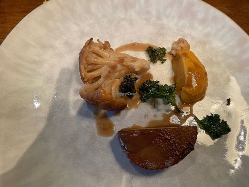 Roast cauliflower, marmite potato fondant and swede purée at White Rabbit in Todmorden