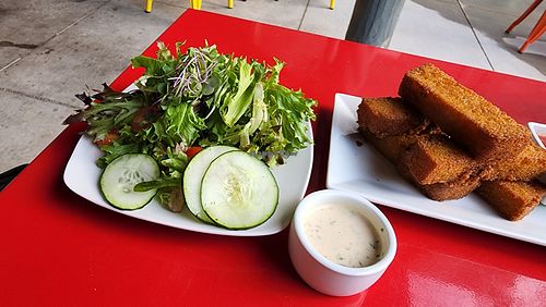 house of greens salad. seems like greens could have been fresher at Fellow Traveler in Englewood