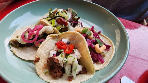 taco medlely on taco tuesday. pretty tasty. worthwhile visit on taco tue at Fellow Traveler in Englewood